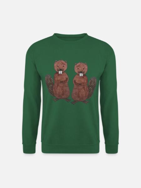 Beaver Couple Love Rodent - Unisex Sweatshirt - green