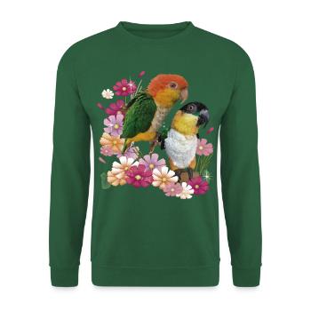 Der orangeköpfige Caique - Unisex Pullover - Grün - Vorne