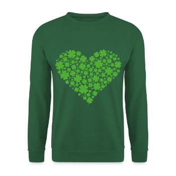 Shamrock Heart - St. Patricks Day - Unisex Pullover - Grün - Vorne