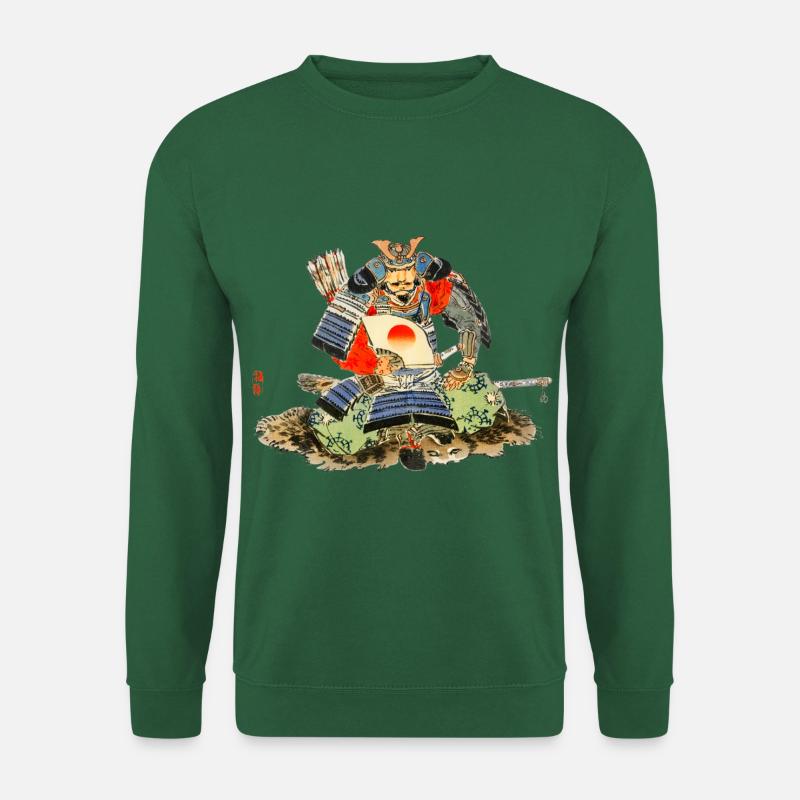 Samurai by Kōno Bairei - Unisex Sweatshirt - green