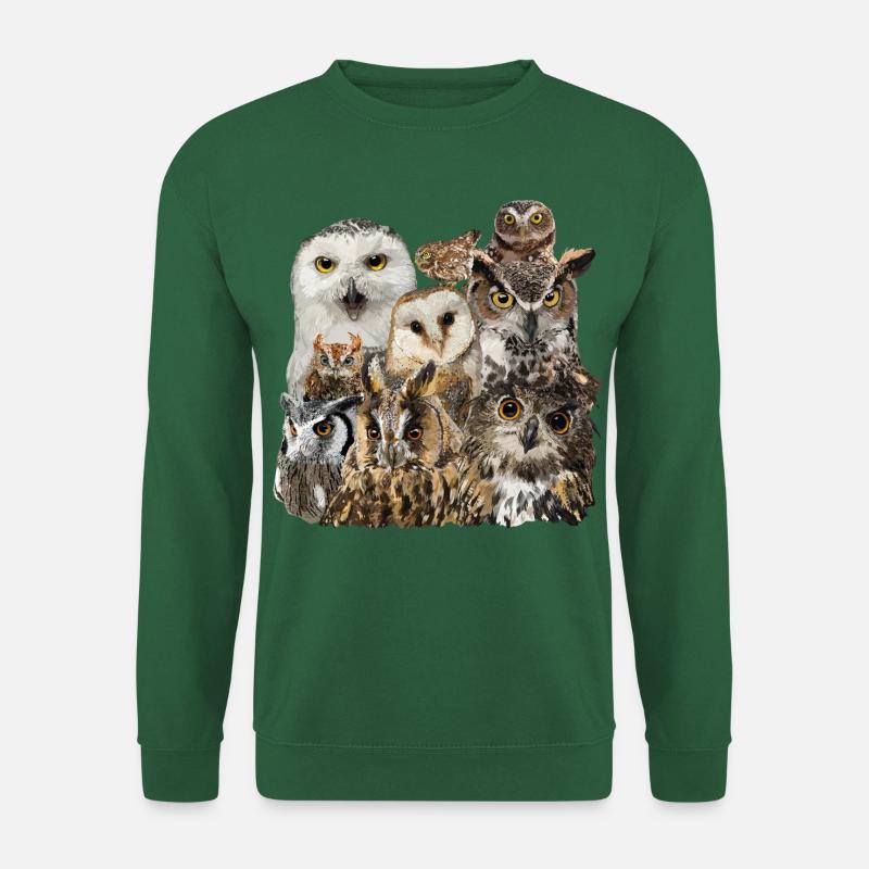 Eulen - Unisex Pullover - Grün