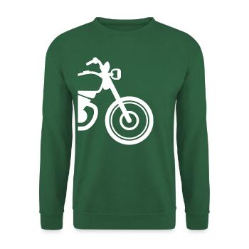Roue Avant Moto / Vélo - Contour Blanc - Sweat-shirt Unisexe - vert foncé - Devant