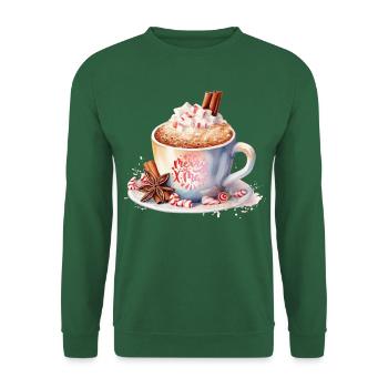 Hot chocolate merry xmas Weihnachten winter Kakao - Unisex Pullover - Grün - Vorne
