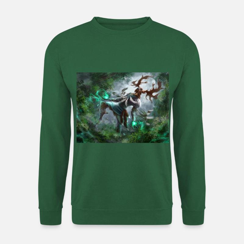 Hirschgott Waldgeist Magie - Unisex Pullover - Grün