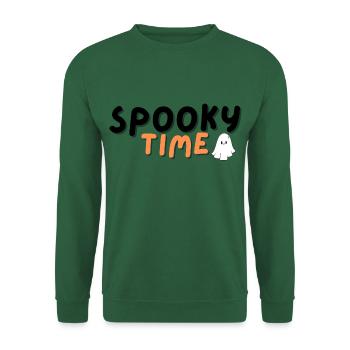Lustiges Halloween T-Shirt, spooky time Schriftzug - Unisex Pullover - Grün - Vorne
