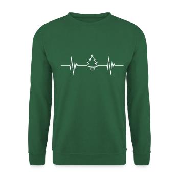 Weihnachten Heartbeat Weihnachtsbaum - Unisex Pullover - Grün - Vorne