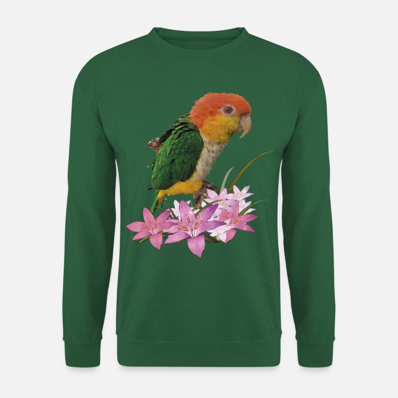 Der orangeköpfige Caique - Unisex Pullover - Grün