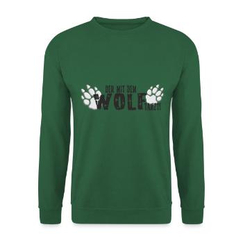 Wolftanzt Der mit dem Wolf tanzt - Unisex Pullover - Grün - Vorne