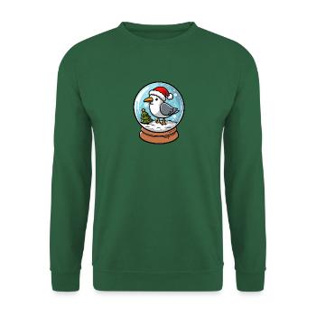 Glaskugel Schneekugel Moin Möwe Mütze Weihnachten - Unisex Pullover - Grün - Vorne