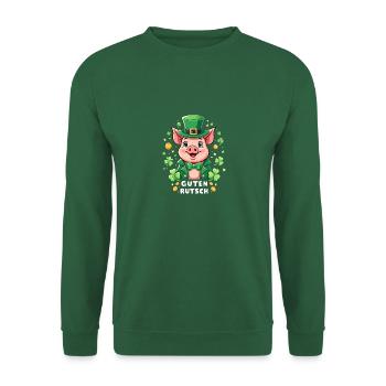 Guten Rutsch Silvester Neujahr Glücksschwein - Unisex Pullover - Grün - Vorne