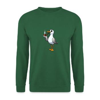 North Sea Coast Seagull Smoking Pipe Hamburg - Unisex Sweatshirt - green - Front