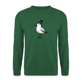 North Sea Harbor Moin Seagull Bonnet Bonnet Noir Blanc - Sweat-shirt Unisexe - vert foncé - Devant