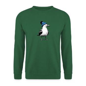 North Sea Harbor Moin Seagull Bonnet Bleu - Sweat-shirt Unisexe - vert foncé - Devant