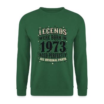 Les légendes sont nées en 1973 - cadeau d’anniversaire - Sweat-shirt Unisexe - vert foncé - Devant