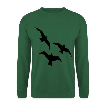 Vögel Möwen Vogelschwarm - Unisex Pullover - Grün - Vorne