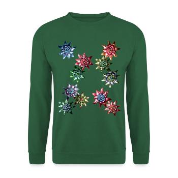 Costume design with colorful Edelweiss / - Unisex Sweatshirt - green - Front