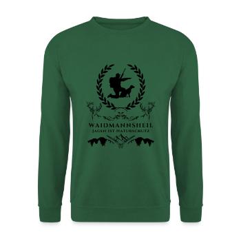 Jäger Geschenk Waidmannsheil-Jagen ist Naturschutz - Unisex Pullover - Grün - Vorne