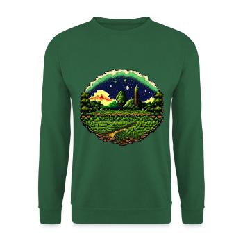 Verpixeltes Feld - Unisex Pullover - Grün - Vorne