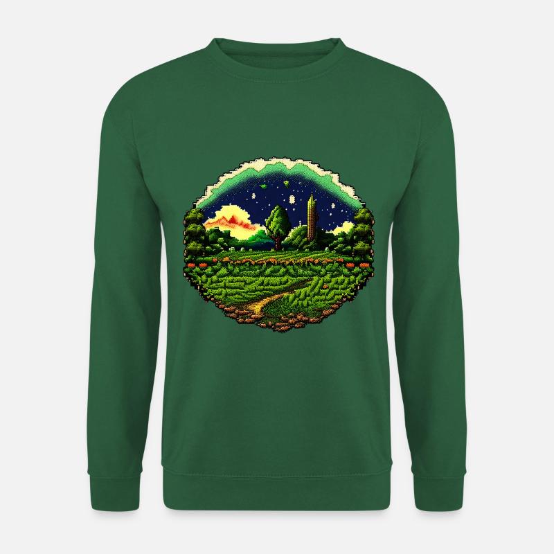 Pixelated field - Unisex Sweatshirt - green