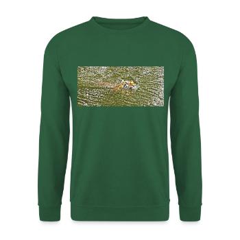 Das Sommerbad des Tigers - Unisex Pullover - Grün - Vorne