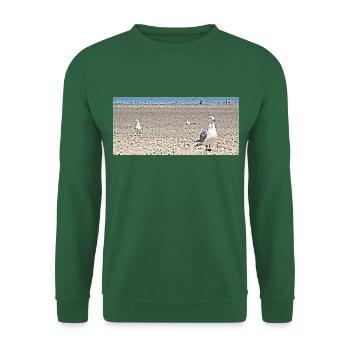 Les goélands à la plage - Sweat-shirt Unisexe - vert foncé - Devant