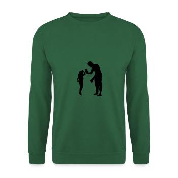 Famille papa fille - Sweat-shirt Unisexe - vert foncé - Devant