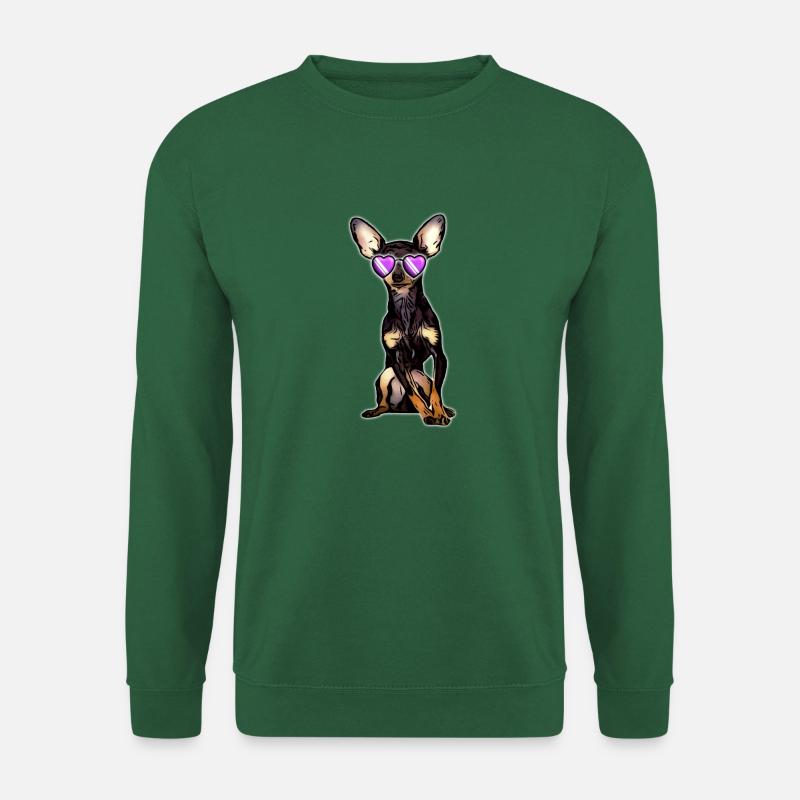 Lustiger Hund mit Sonnenbrille - Unisex Pullover - Grün