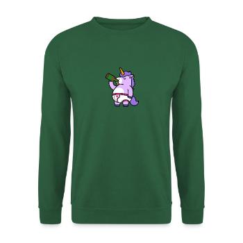 Pink Purple Unicorn Horse Pony Beer Underpants Party - Unisex Sweatshirt - green - Front