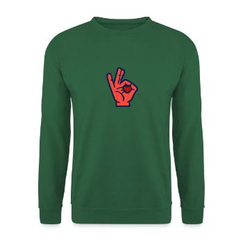 Handzeichen Hand Herz Liebe Zeichen Ok Ehe Partner - Unisex Pullover - Grün - Vorne
