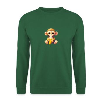 Polygon Baby Affe Banane Kunst Afrika Zoo Tierpark - Unisex Pullover - Grün - Vorne