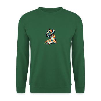 Polygon Deutsche Dogge Hund Bunt Hundeliebe - Unisex Pullover - Grün - Vorne