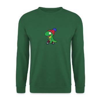 Dino Dinosaur Boy Child Beanie Hat Bicycle - Unisex Sweatshirt - green - Front