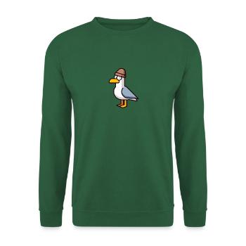 Comic Möwe Logo Mütze Beanie Nordsee Hamburg Hafen - Unisex Pullover - Grün - Vorne