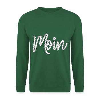 Moin Tau Seil Schriftzug Gruß Nordisch - Unisex Pullover - Grün - Vorne