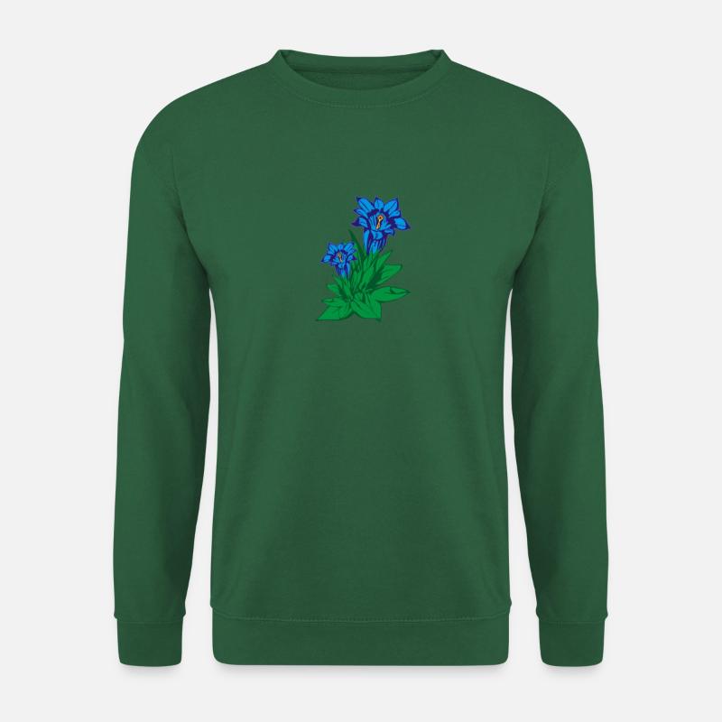 Enzian Bergblume Blume - Unisex Pullover - Grün