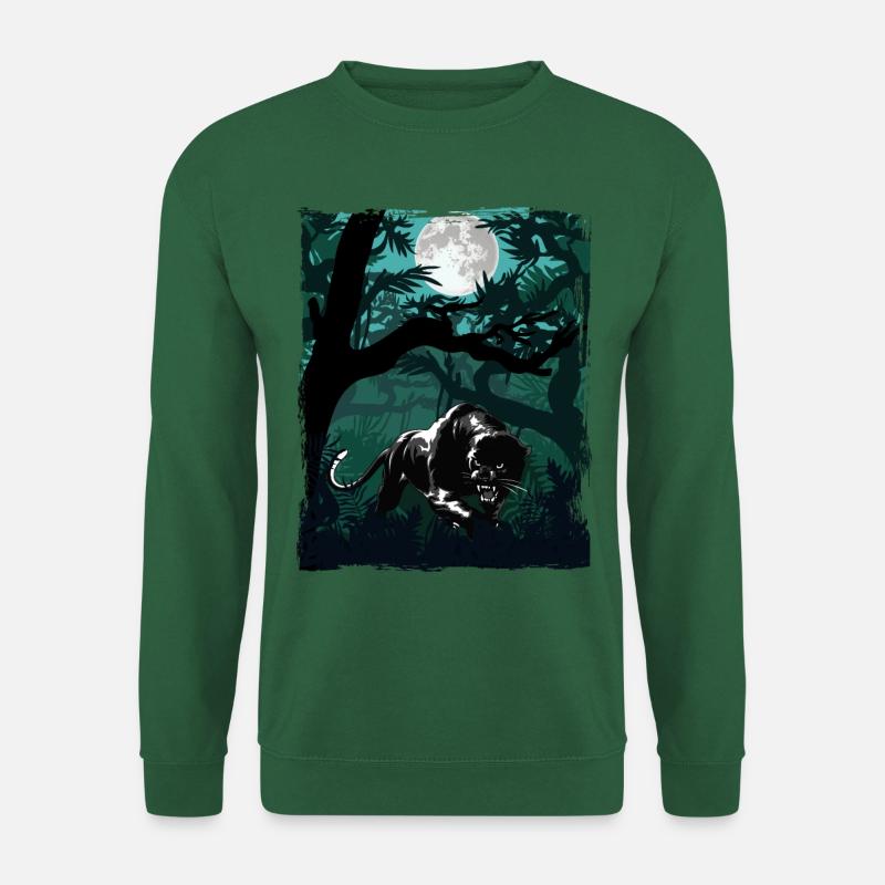 Schwarzer Panther im Dschungel - Unisex Pullover - Grün