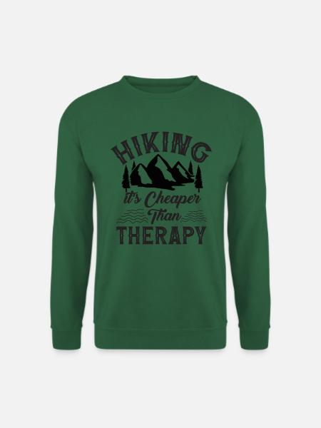 Hiking is cheaper than therapy - Unisex Sweatshirt - green