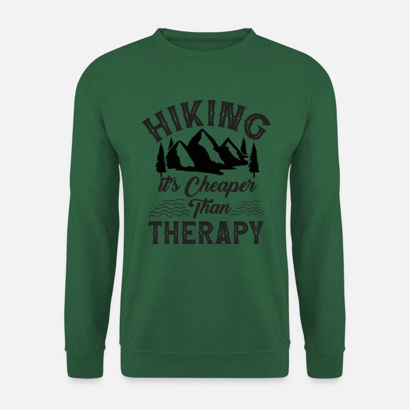 Hiking is cheaper than therapy - Unisex Sweatshirt - green