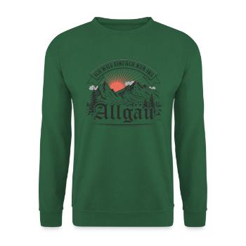 Allgäu Berge wandern Natur Alpen outdoor - Unisex Pullover - Grün - Vorne