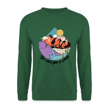 Go wild for a while Wildnis Berg Natur - Unisex Pullover - Grün - Vorne