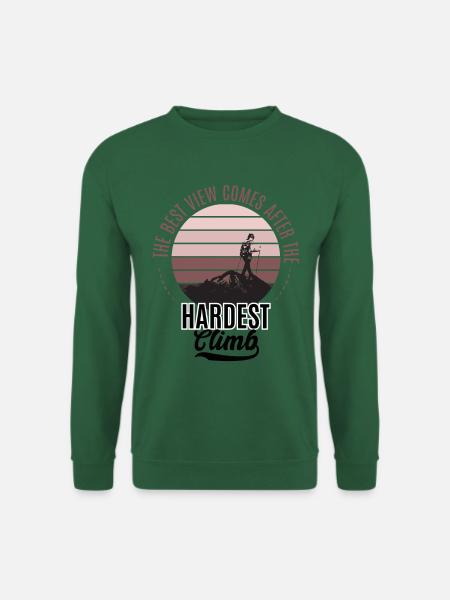 Wanderer Bergsteiger Kletterer Berge - Unisex Pullover - Grün
