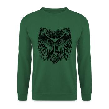 Owl Eagle owl owl drawn - Unisex Sweatshirt - green - Front