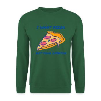 pizza hungry fast food i want - Unisex Sweatshirt - green - Front