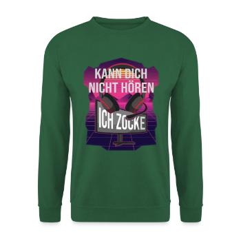 Ich zocke - Gamer Gaming Zocker headset - Unisex Pullover - Grün - Vorne