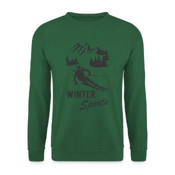 Skifahren Wintersport Skifahrer Ski Winter - Unisex Pullover - Grün - Vorne