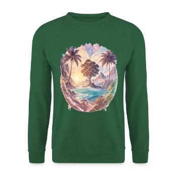 Nature Landscape Watercolor Exotic Palm Trees - Unisex Sweatshirt - green - Front