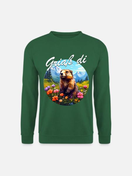 Griaß di Murmeltier wandern Berge Bergbewohner - Unisex Pullover - Grün