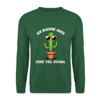 Cactus Design Je grandis sans drame - Sweat-shirt Unisexe - vert foncé - Devant