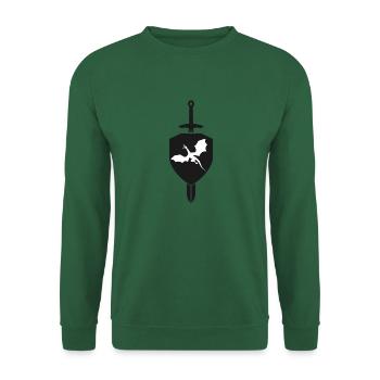 Mittelalter Burg Pferd Krieger Ritterburg Drachen - Unisex Pullover - Grün - Vorne