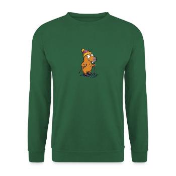 Bande dessinée Capybara Capybara Ski Hat Slope Mountain - Sweat-shirt Unisexe - vert foncé - Devant
